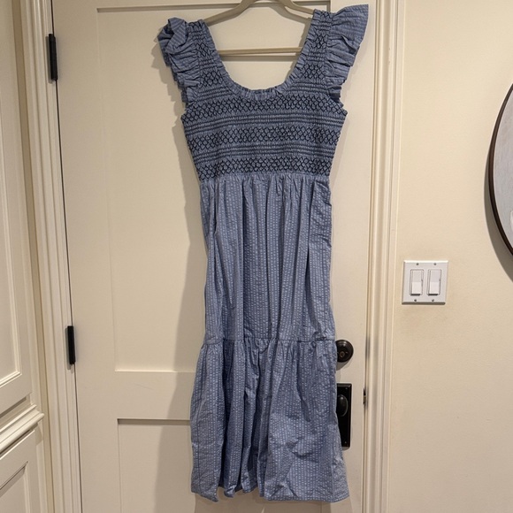 Pomander Place Dresses & Skirts - Pomander Place Slate Blue Ruffled Dress